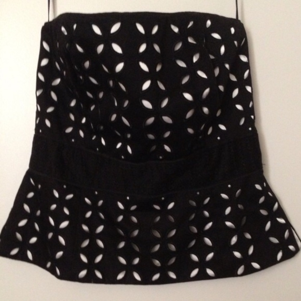 Black and white bustier top